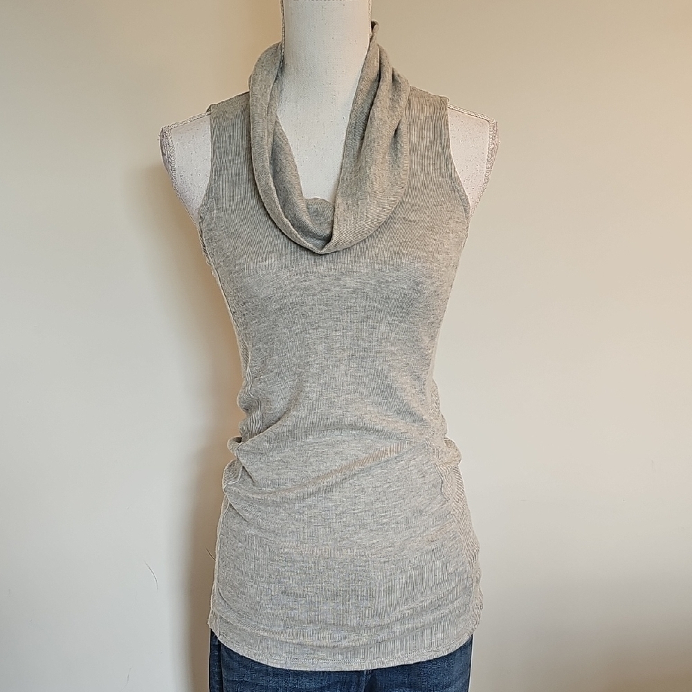 White House Black Market Light Gray Cowl Neck Sweater